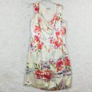 Pendleton Womens Dress Silk Sheath Knee Length Floral Jumper Pockets 8‎ New